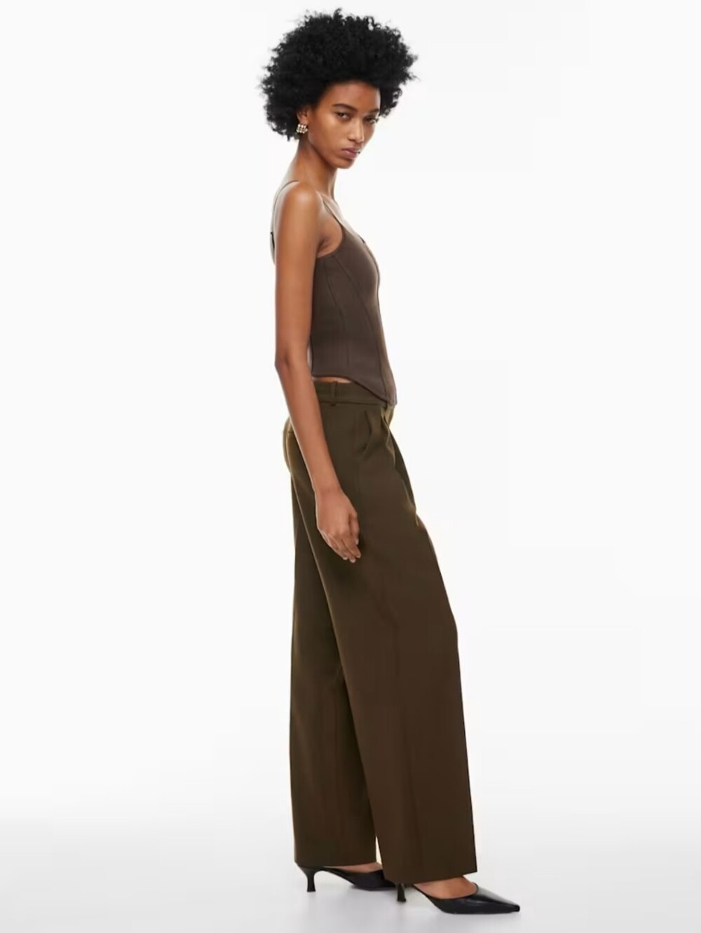 Aritzia Babaton Sculpt Knit Bustier Camisole Mocha Brown M - Picture 2 of 7